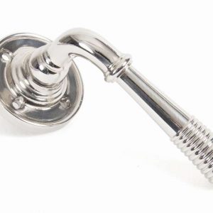 From the Anvil Polished Nickel Reeded Lever on Rose Set - 33086