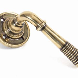 From the Anvil Aged Brass Reeded Lever on Rose Set - 33087