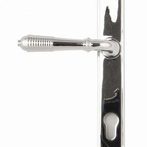 From the Anvil Polished Chrome Reeded Slimline Lever Espag. Lock Set - 33305
