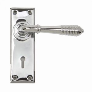 From the Anvil Polished Chrome Reeded Lever Lock Set - 33306