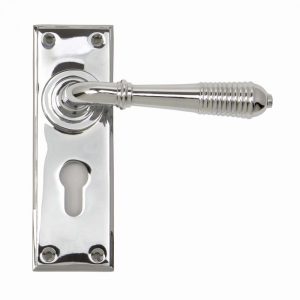From the Anvil Polished Chrome Reeded Lever Euro Set - 33309