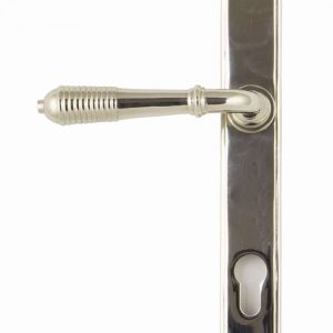 From the Anvil Polished Nickel Reeded Slimline Lever Espag. Lock Set - 33316
