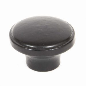 From the Anvil Black Ribbed Cabinet Knob - 33371