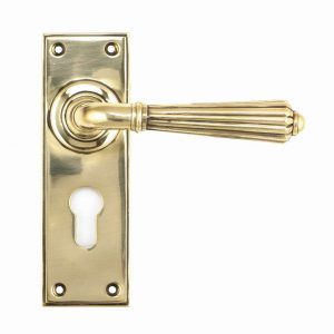 From the Anvil Aged Brass Hinton Lever Euro Set - 45313