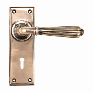 From the Anvil Polished Bronze Hinton Lever Lock Set - 45334