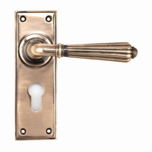 From the Anvil Polished Bronze Hinton Lever Euro Set - 45337