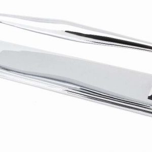 From the Anvil Polished Chrome 425mm Art Deco Pull Handle on Backplate - 45375