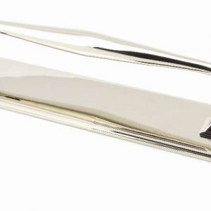 From the Anvil Polished Nickel 425mm Art Deco Pull Handle on Backplate - 45376