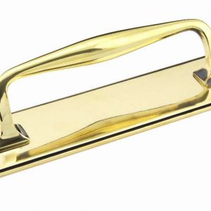 From the Anvil Aged Brass 300mm Art Deco Pull Handle on Backplate - 45379