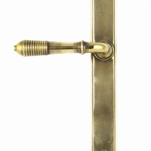 From the Anvil Aged Brass Reeded Slimline Lever Latch Set - 45419