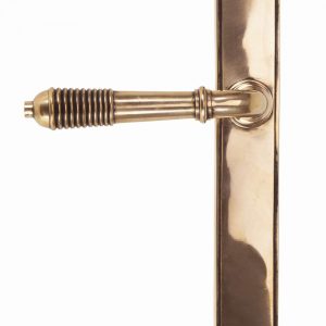 From the Anvil Polished Bronze Reeded Slimline Lever Latch Set - 45428