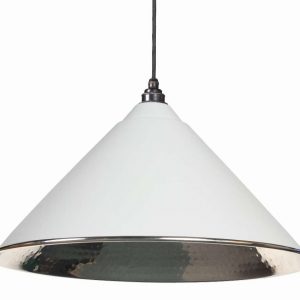 From the Anvil Light Grey Hammered Nickel Hockley Pendant - 45433LG