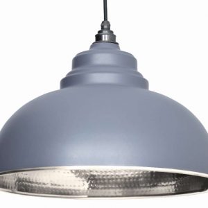 From the Anvil Dark Grey Hammered Nickel Harborne Pendant - 45472DG