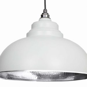 From the Anvil Light Grey Hammered Nickel Harborne Pendant - 45472LG