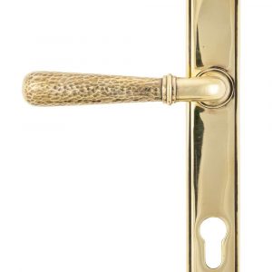 From the Anvil Aged Brass Hammered Newbury Slimline Espag. Lock Set - 45498