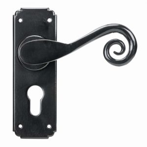 From the Anvil Black Monkeytail Lever Euro Lock Set - 45591
