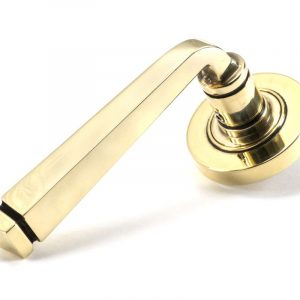 From the Anvil Aged Brass Avon Round Lever on Rose Set (Plain) - 45611