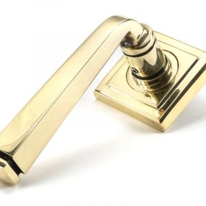 From the Anvil Aged Brass Avon Round Lever on Rose Set (Square) - 45614