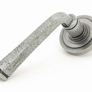 From the Anvil Pewter Avon Round Lever on Rose Set (Art Deco) - 45632
