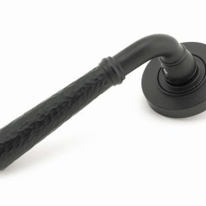 From the Anvil Matt Black Hammered Newbury Lever on Rose Set (Plain) - 45651