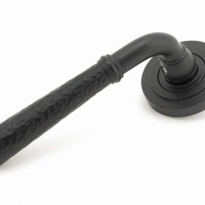 From the Anvil Matt Black Hammered Newbury Lever on Rose Set (Art Deco) - 45652