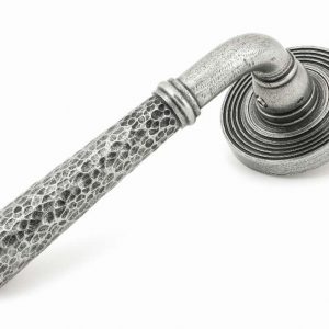 From the Anvil Pewter Hammered Newbury Lever on Rose Set (Beehive) - 45657