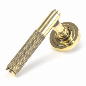From the Anvil Aged Brass Brompton Lever on Rose Set (Art Deco) - 45660
