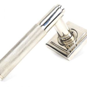 From the Anvil Polished Nickel Brompton Lever on Rose Set (Square) - 45670