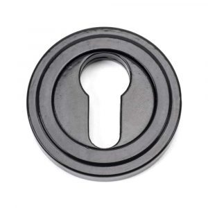 From the Anvil Black Round Euro Escutcheon (Art Deco) - 45720