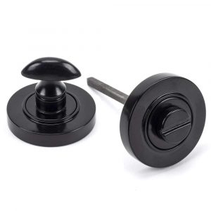 From the Anvil Black Round Thumbturn Set (Plain) - 45743