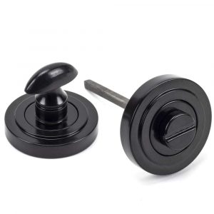 From the Anvil Black Round Thumbturn Set (Art Deco) - 45744