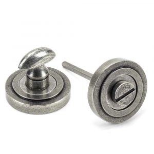 From the Anvil Pewter Round Thumbturn Set (Art Deco) - 45752
