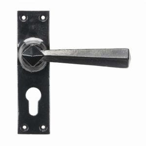 From the Anvil Black Straight Lever Euro Lock Set - 45759