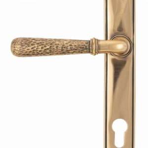 From the Anvil Polished Bronze Hammered Newbury Slimline Espag. Lock Set - 45774