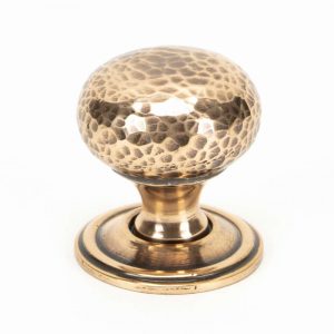 From the Anvil Polished Bronze Hammered Mushroom Cabinet Knob 32mm - 46025