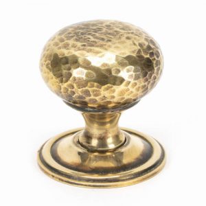 From the Anvil Aged Brass Hammered Mushroom Cabinet Knob 38mm - 46026