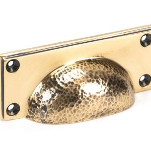 From the Anvil Polished Bronze Hammered Art Deco Drawer Pull - 46040
