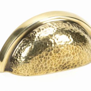 From the Anvil Aged Brass Hammered Regency Concealed Drawer Pull - 46041