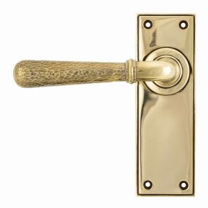 From the Anvil Aged Brass Hammered Newbury Lever Latch Set - 46210