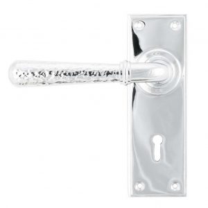 From the Anvil Polished Chrome Hammered Newbury Lever Lock Set - 46213
