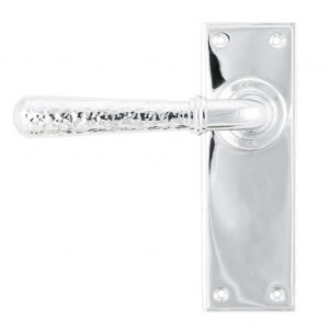 From the Anvil Polished Chrome Hammered Newbury Lever Latch Set - 46214