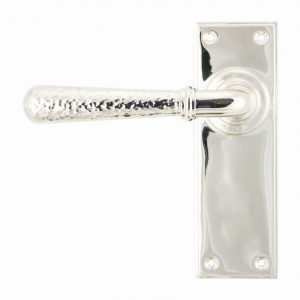 From the Anvil Polished Nickel Hammered Newbury Lever Latch Set - 46218