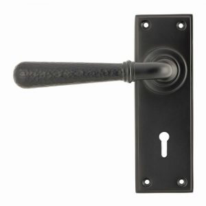 From the Anvil Aged Bronze Hammered Newbury Lever Lock Set - 46221