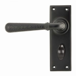 From the Anvil Aged Bronze Hammered Newbury Lever Bathroom Set - 46223