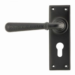 From the Anvil Aged Bronze Hammered Newbury Lever Euro Set - 46224
