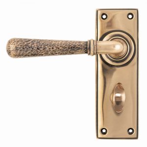 From the Anvil Polished Bronze Hammered Newbury Lever Bathroom Set - 46227
