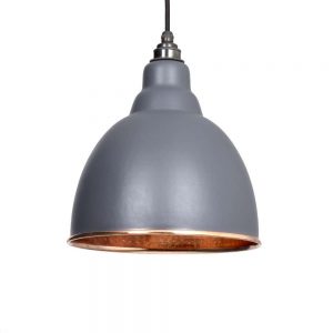 From the Anvil Dark Grey Hammered Copper Brindley Pendant - 49500DG