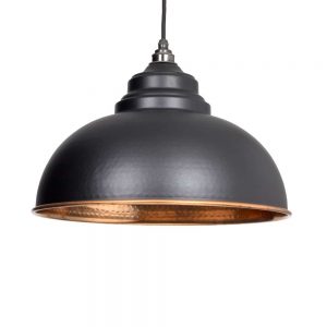 From the Anvil Black Hammered Copper Harborne Pendant - 49501B