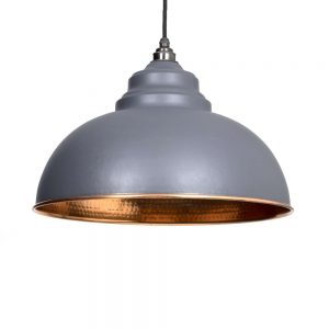 From the Anvil Dark Grey Hammered Copper Harborne Pendant - 49501DG