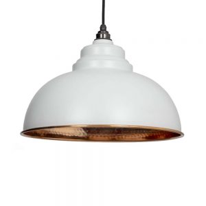 From the Anvil Light Grey Hammered Copper Harborne Pendant - 49501LG